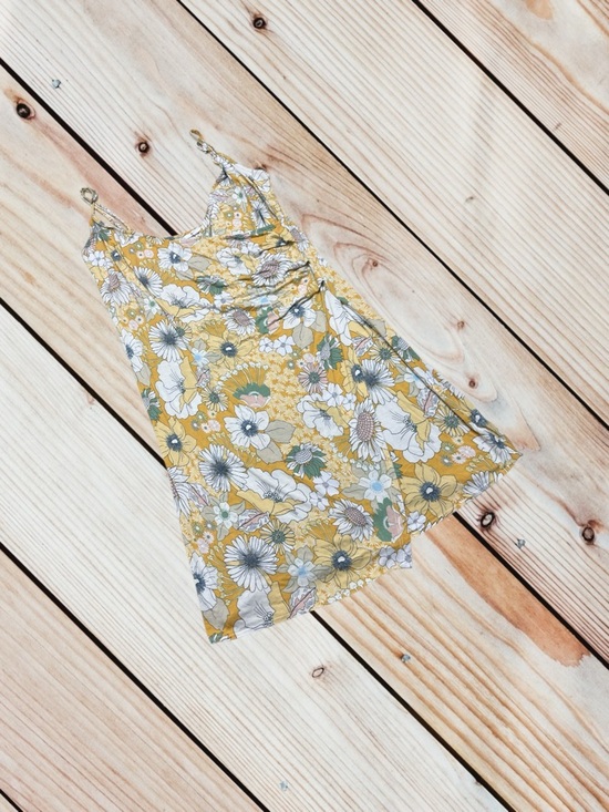 O'Neill L yellow floral faux wrap mini dress - Picture 2 of 13